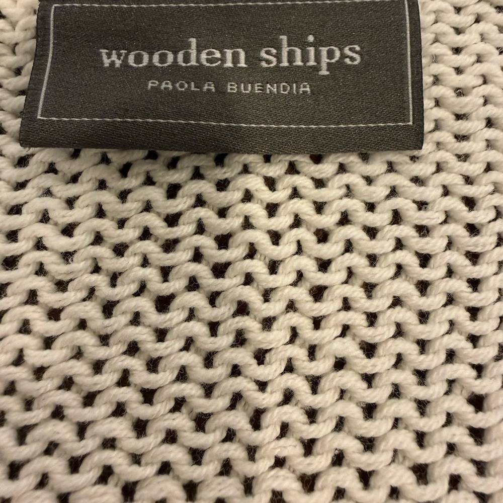 Wooden Ships White Black Sweater with Red Heart and Rainbow Stripes - Picture 3 of 8